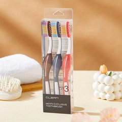 3 Pack Hard Bristle Toothbrushes for Sensitive Teeth & Gums