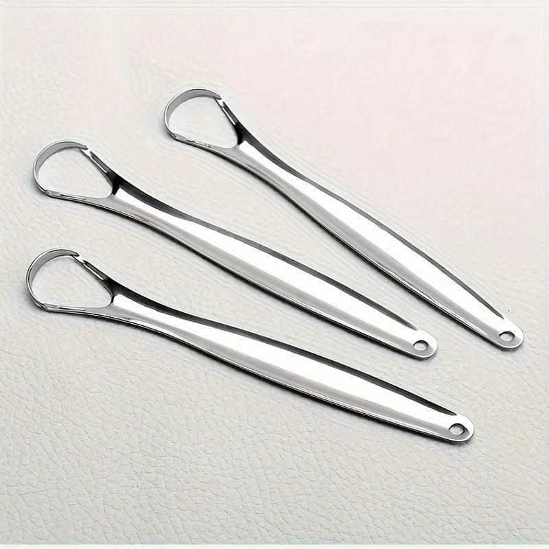 1Pcs Tongue Scraper Reduce Bad Breath Stainless Steel Tongue Cleaners