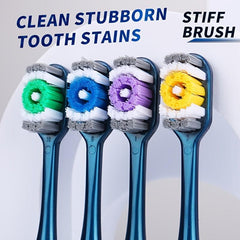 6pcs Adult Hard Bristle Toothbrush Set for Travel