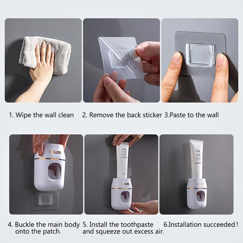 Toothpaste Squeezer with Storage Rack - Easy Refills