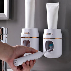 Toothpaste Squeezer with Storage Rack - Easy Refills