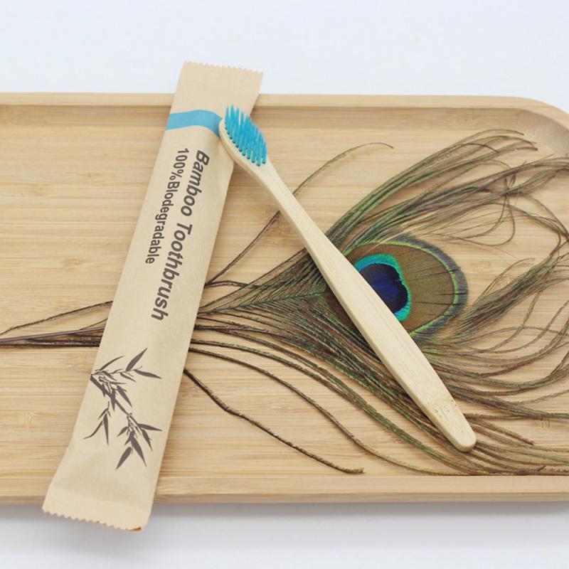 10pcs Biodegradable Wooden Toothbrushes Soft Bristles Oral Care