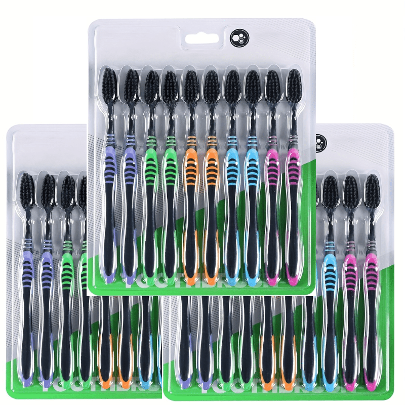 10 Pack Soft Bristle Toothbrush Set for Family Oral Care