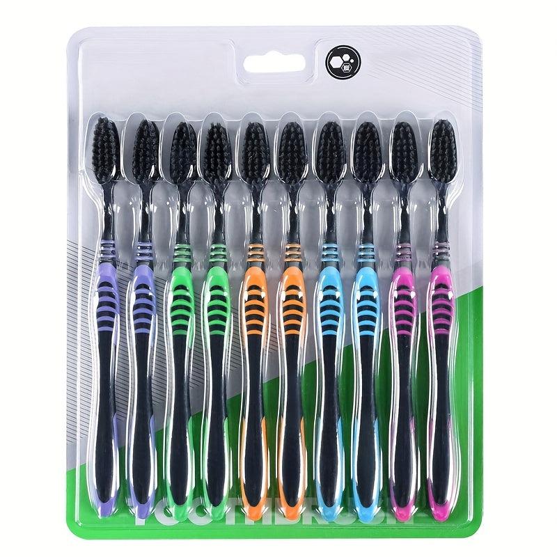 10 Pack Soft Bristle Toothbrush Set for Family Oral Care