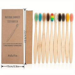 10pcs Bamboo Toothbrush Soft Bristles Oral Care Home Daily Life