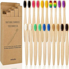 10pcs Bamboo Toothbrush Soft Bristles Oral Care Home Daily Life