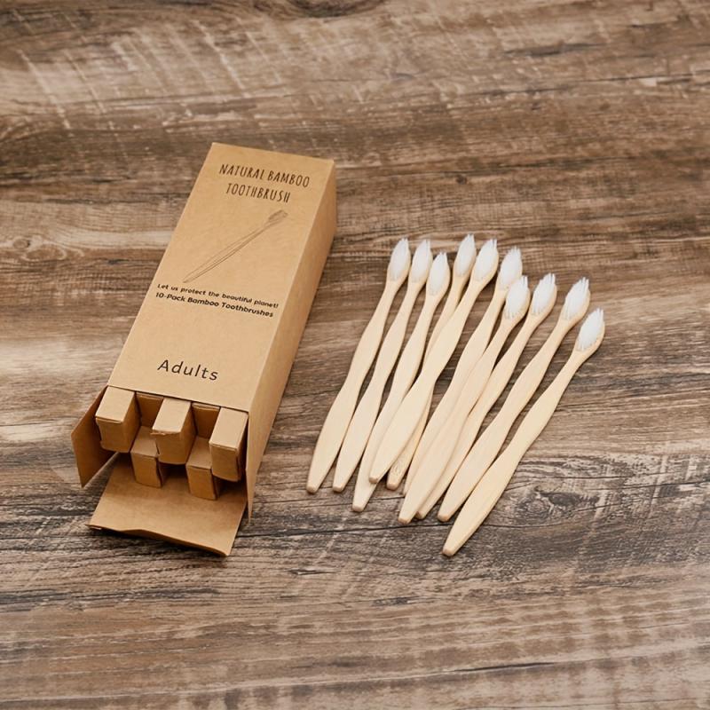 10pcs Bamboo Toothbrushes BPA Soft Bristles Oral Care