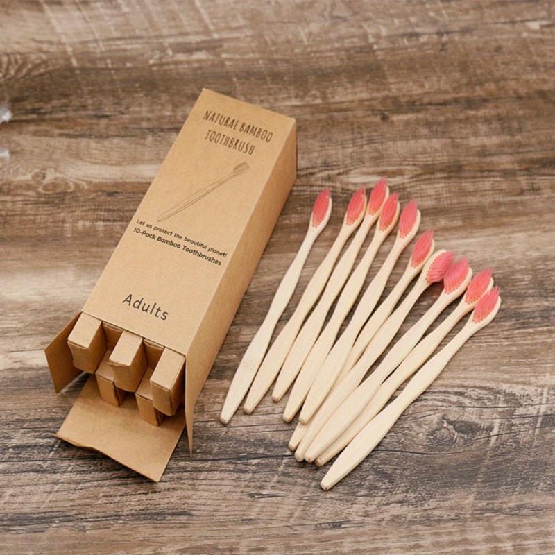 10pcs Bamboo Toothbrushes BPA Soft Bristles Oral Care