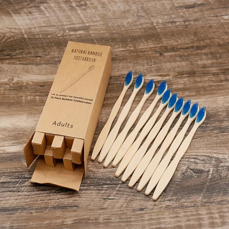 10pcs Bamboo Toothbrushes BPA Soft Bristles Oral Care