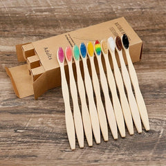 10pcs Bamboo Toothbrushes BPA Soft Bristles Oral Care