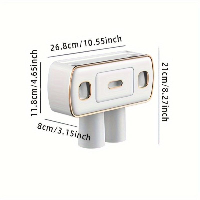 Automatic Toothpaste Dispenser & Brush Holder With Squeezer Device