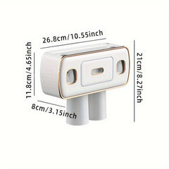 Automatic Toothpaste Dispenser & Brush Holder With Squeezer Device