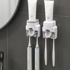 Toothbrush Holder with Automatic Toothpaste Squeezer