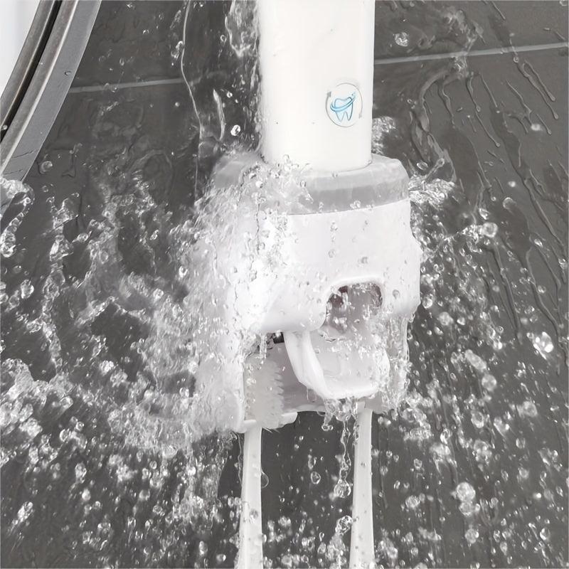 Toothbrush Holder with Automatic Toothpaste Squeezer