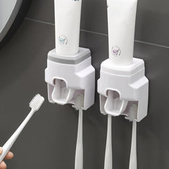 Toothbrush Holder with Automatic Toothpaste Squeezer