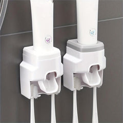 Toothbrush Holder with Automatic Toothpaste Squeezer