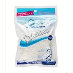 50pcs Y-Shaped Floss Stick Dental Hygiene Brush Tooth Cleaning Tool