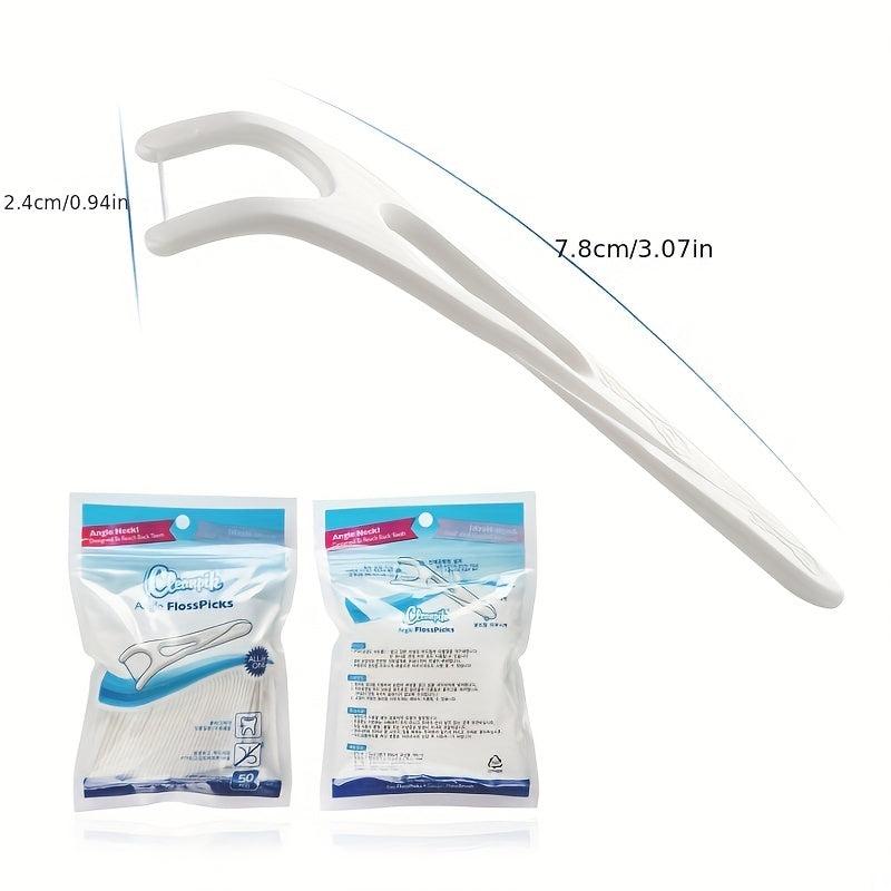 50pcs Y-Shaped Floss Stick Dental Hygiene Brush Tooth Cleaning Tool