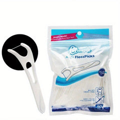 50pcs Y-Shaped Floss Stick Dental Hygiene Brush Tooth Cleaning Tool