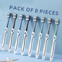 8pcs Smoke Removal Teeth Stain Knot Stone Toothbrush