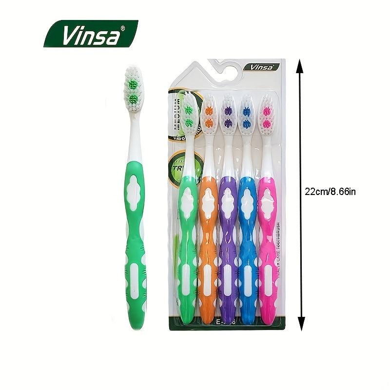5pcs Soft Bristle Adult Toothbrush Family Pack