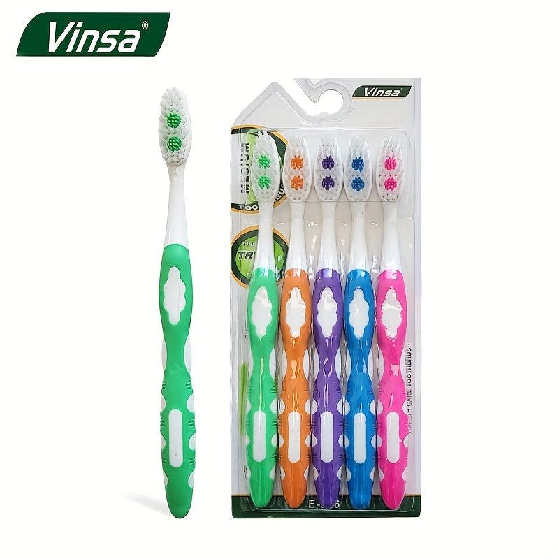 5pcs Soft Bristle Adult Toothbrush Family Pack