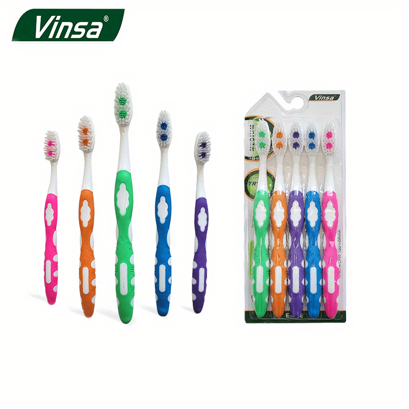5pcs Soft Bristle Adult Toothbrush Family Pack