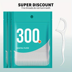 300pcs Dental Floss Picks Toothpick Cleaners Tooth Flossing Head