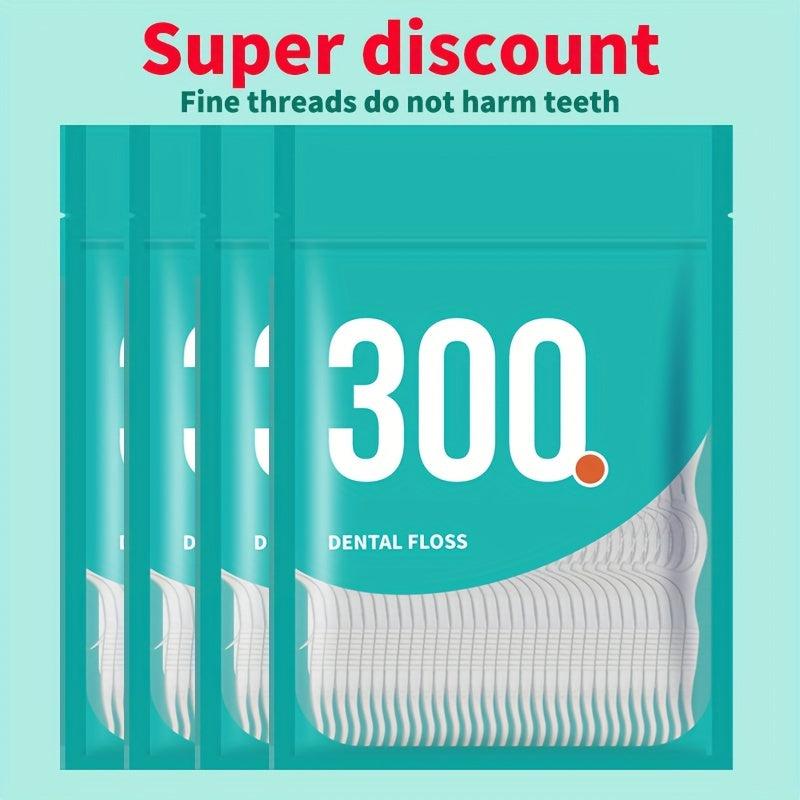 300pcs Dental Floss Picks Toothpick Cleaners Tooth Flossing Head