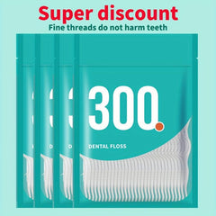 300pcs Dental Floss Picks Toothpick Cleaners Tooth Flossing Head