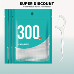 300pcs Dental Floss Picks Toothpick Cleaners Tooth Flossing Head