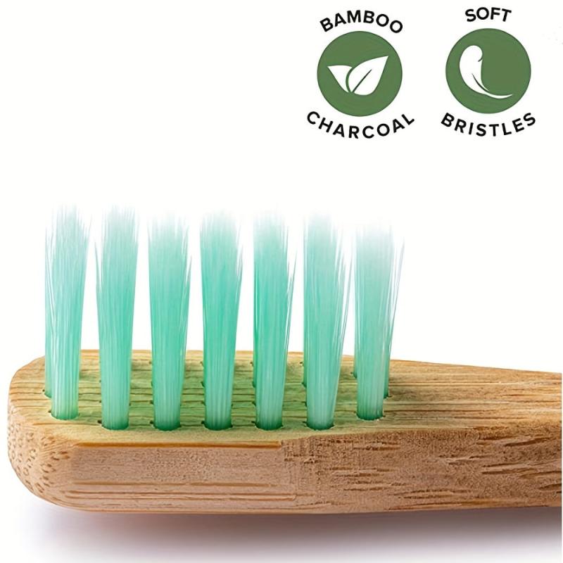 6pcs Bamboo Toothbrushes Soft Bristle Eco Friendly Natural Wooden Toothbrushes