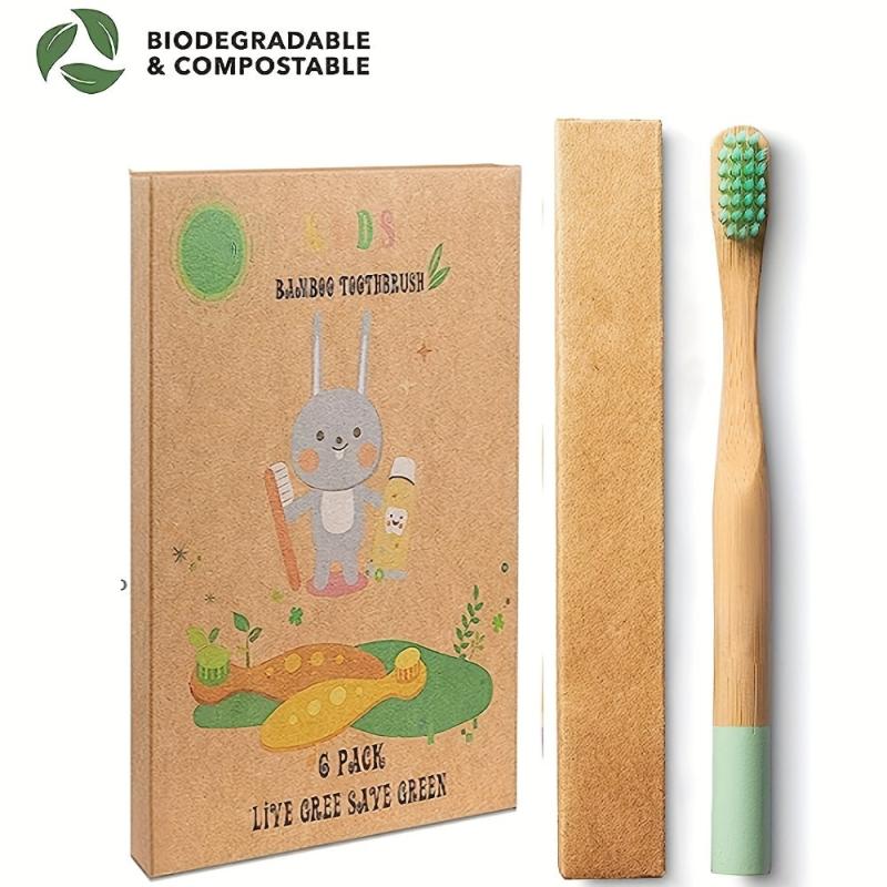 6pcs Bamboo Toothbrushes Soft Bristle Eco Friendly Natural Wooden Toothbrushes
