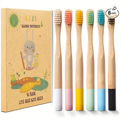 6pcs Bamboo Toothbrushes Soft Bristle Eco Friendly Natural Wooden Toothbrushes