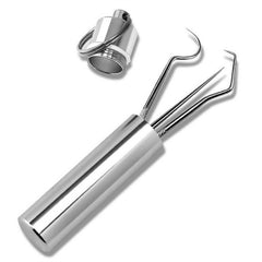 4pcs Stainless Steel Toothpick Set with Keychain Box