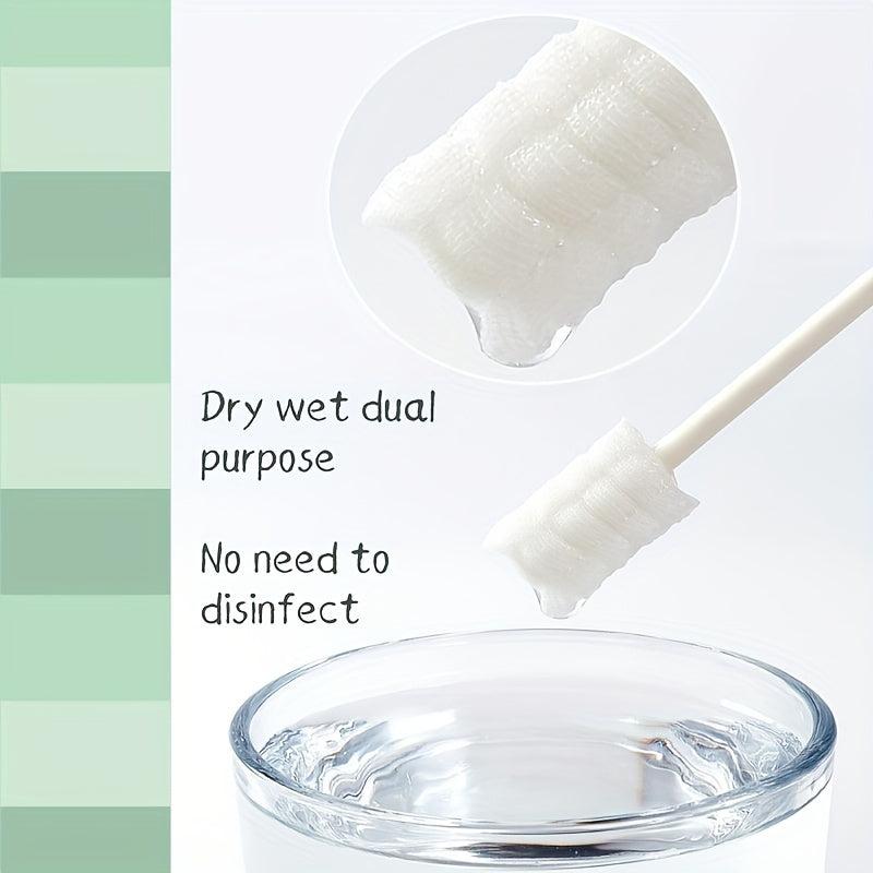 60PCS Tongue Cleaner Disposable Gum Cleaner Gauze Oral Cleaning Care