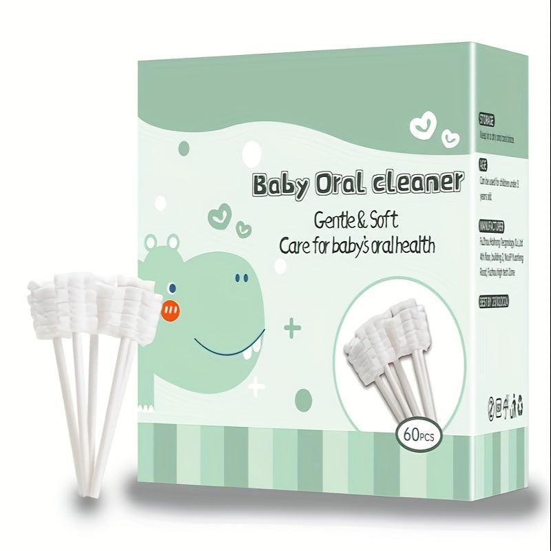 60PCS Tongue Cleaner Disposable Gum Cleaner Gauze Oral Cleaning Care