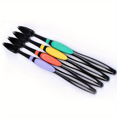 10pcs Bamboo Charcoal Soft Manual Toothbrushes for Adults Oral Care