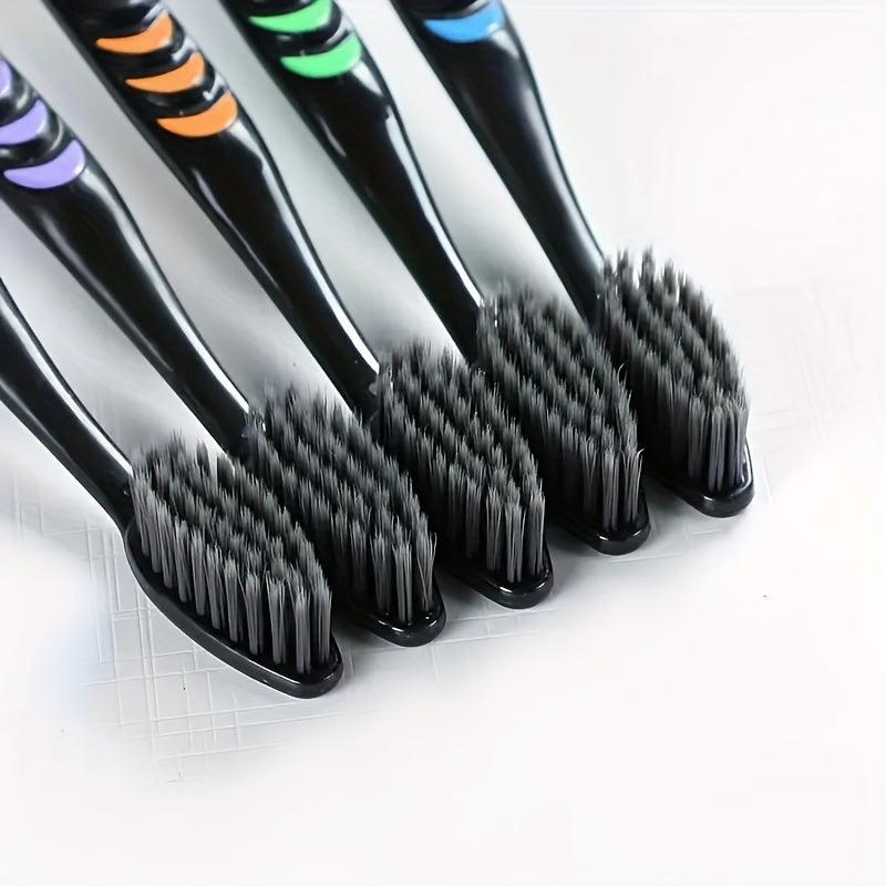 10pcs Bamboo Charcoal Soft Manual Toothbrushes for Adults Oral Care