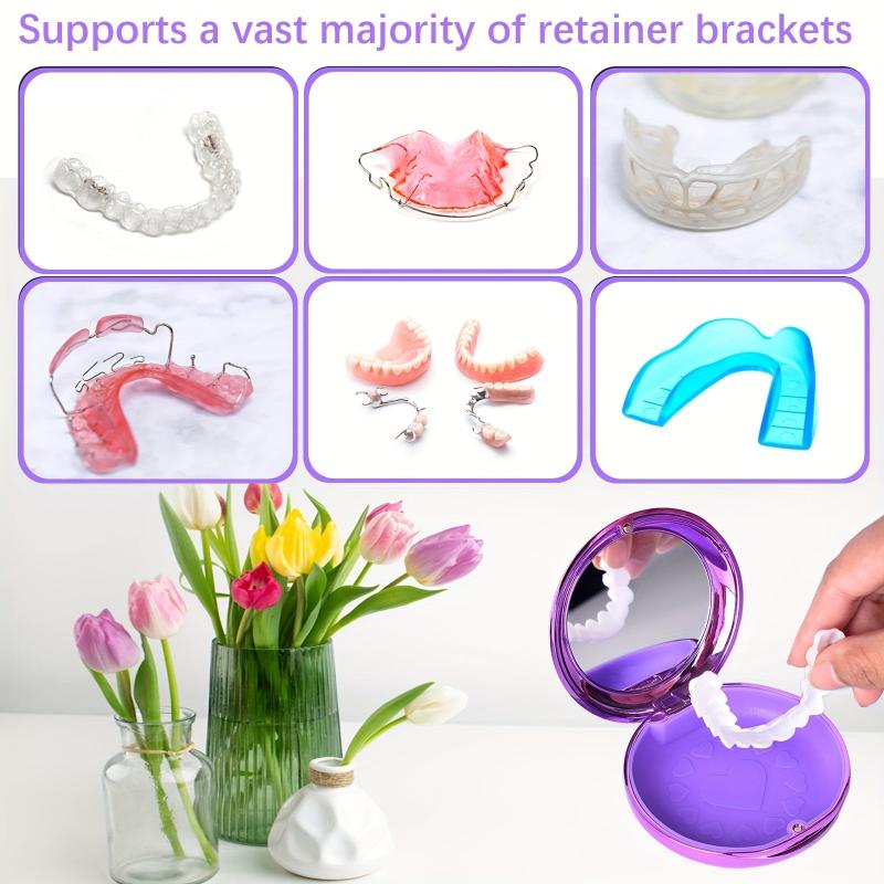 Denture Case Retainer With Mirror Mouth Guard Waterproof Storage Container