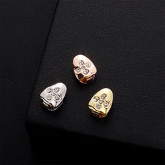 Golden Teeth Grillz Top Bottom Set Hip Hop Rapper Jewelry