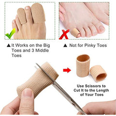 Toe Caps - Fabric Sleeve Protectors w/ Gel Lining - Large & Medium