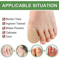 Toe Caps - Fabric Sleeve Protectors w/ Gel Lining - Large & Medium