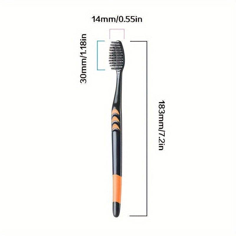 10pcs Bamboo Charcoal Bristle Toothbrushes for Sensitive Teeth