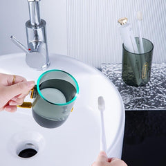 Family Travel Mug Set with Toothbrushes and Mouthwash Cups