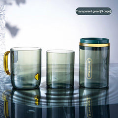 Family Travel Mug Set with Toothbrushes and Mouthwash Cups