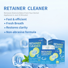 96 Retainer Cleaner Tablets Mint Flavor Removes Stain Plaque Odor