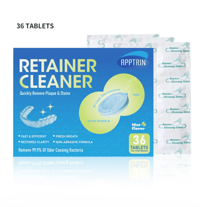 96 Retainer Cleaner Tablets Mint Flavor Removes Stain Plaque Odor