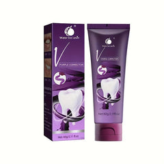 Purple Brightening & Whitening Toothpaste, Remove Yellow Stains, Freshen Breath