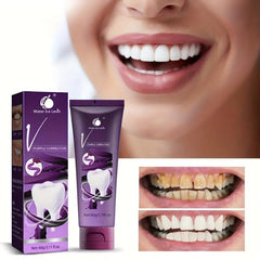 Purple Brightening & Whitening Toothpaste, Remove Yellow Stains, Freshen Breath